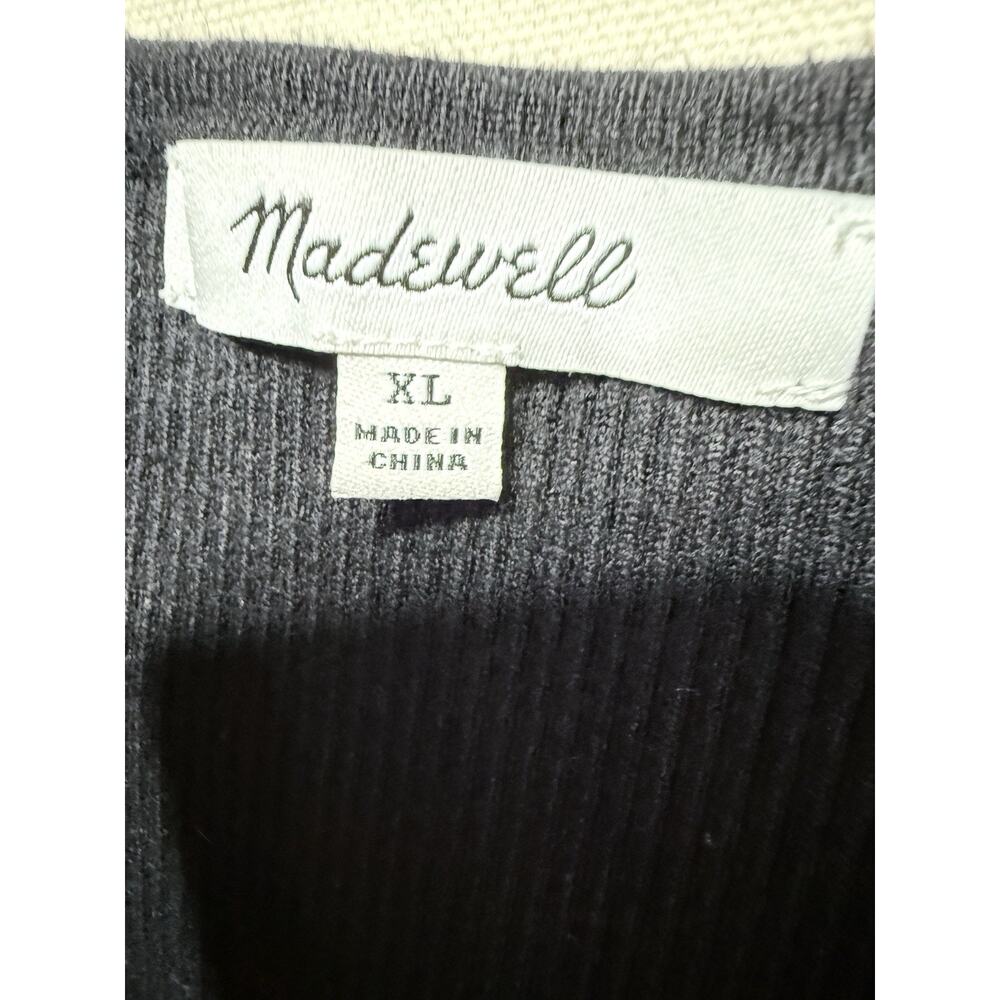Madewell Black Rib-Knit Viscose Blend Square Neck Pullover Sweater XL (F18) - Picture 2 of 10
